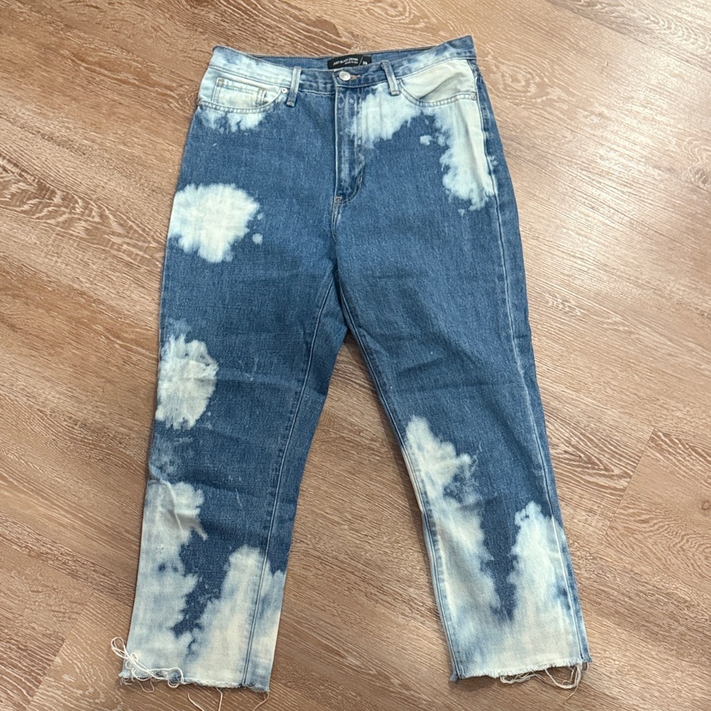 Just Black Blue and White Cropped Jeans